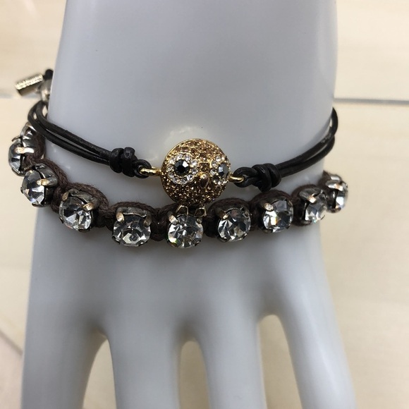 Curated bundle 2 Fossil layering stackable bracelets boho style owl and crystals - Picture 4 of 7